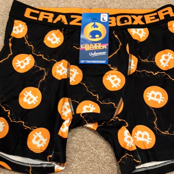 Crazy Boxer NWT soft touch boxer brief Size L Bitcoin theme Rich Money - Picture 2 of 6